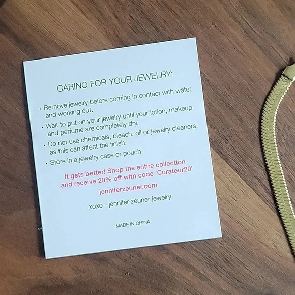 Jennifer Zeuner Flat Hamilton Necklace Gold Plated Designer Revolve Boho Vermeil - Picture 5 of 5